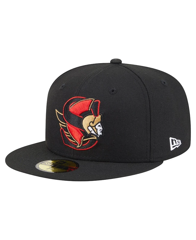 New Era Men's Black Ottawa Senators Deceptor 59FIFTY Fitted Hat