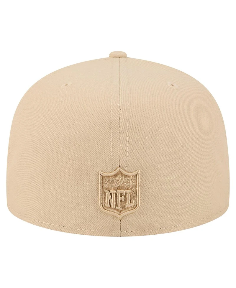 New Era Men's Light Beige Minnesota Vikings Color Pack A-Frame 59FIFTY Fitted Hat