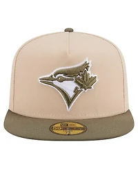 New Era Men's Light Beige/Olive Toronto Blue Jays Two-Tone Color Pack A-Frame 59FIFTY Fitted Hat