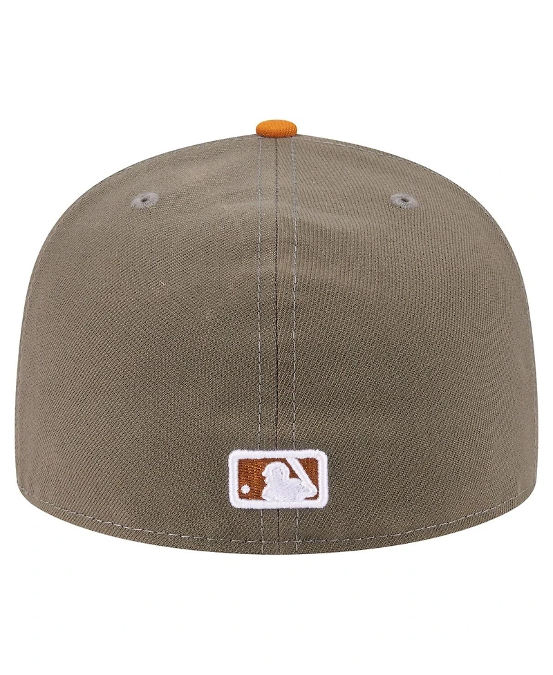 New Era Men's Olive/Orange Detroit Tigers Two-Tone Color Pack A-Frame 59FIFTY Fitted Hat
