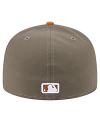 New Era Men's Olive/Orange Los Angeles Dodgers Two-Tone Color Pack A-Frame 59FIFTY Fitted Hat