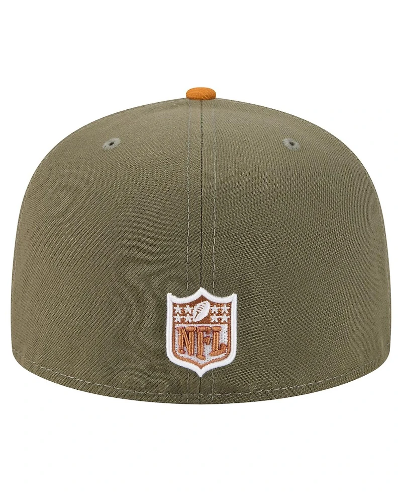 New Era Men's Olive/Brown Pittsburgh Steelers Color Pack A-Frame 59FIFTY Fitted Hat