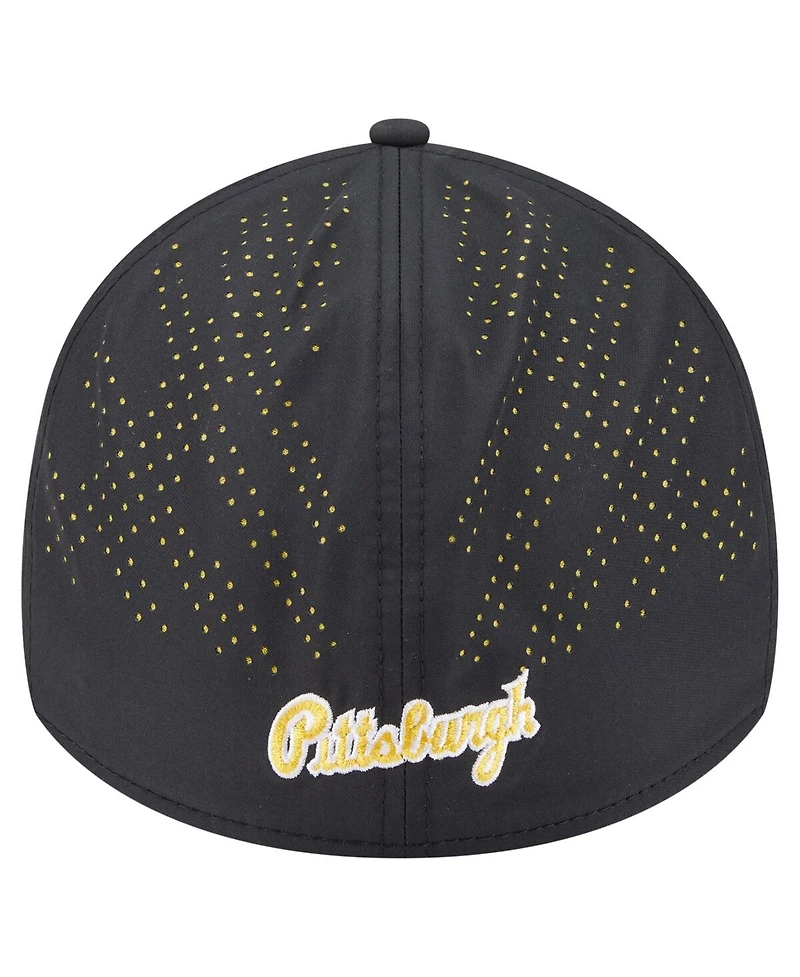 New Era Men's Black Pittsburgh Pirates Night 39THIRTY Flex Hat