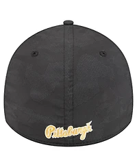 New Era Men's Black Pittsburgh Pirates Tonal Camo 39THIRTY Flex Hat