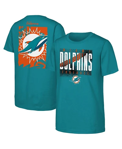 Outerstuff Big Boys and Girls Aqua Miami Dolphins Posterize T-Shirt