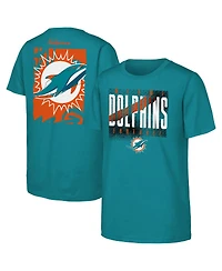 Outerstuff Big Boys and Girls Aqua Miami Dolphins Posterize T-Shirt