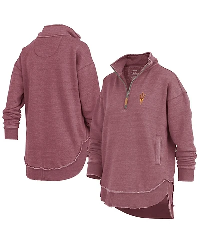 Pressbox Women's Maroon Arizona State Sun Devils Northfork Sojourn Poncho Quarter-Zip Sweatshirt
