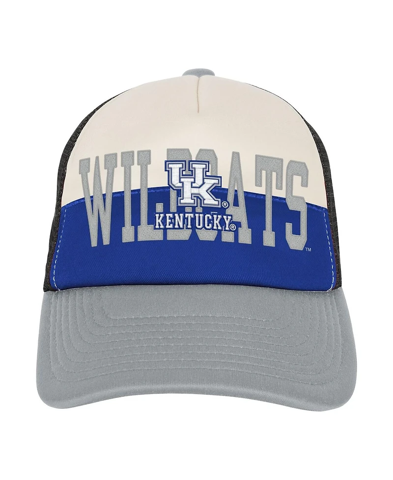 Outerstuff Big Boys and Girls Royal/Cream Kentucky Wildcats Modern Fan Trucker Adjustable Hat
