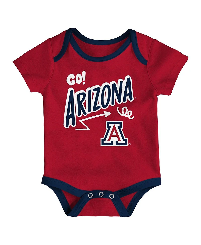 Outerstuff Baby Boys and Girls Arizona Wildcats 3-Pack All Day Play Bodysuit Set