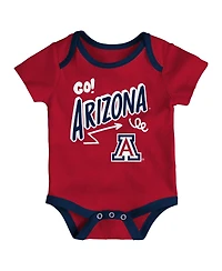 Outerstuff Baby Boys and Girls Arizona Wildcats 3-Pack All Day Play Bodysuit Set