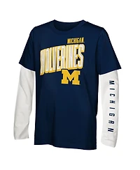 Outerstuff Preschool 2-Piece Michigan Wolverines Mix 3-in-1 Combo T-Shirt Set
