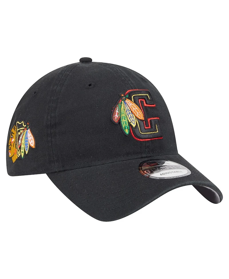 New Era Men's Black Chicago Blackhawks Deceptor 9TWENTY Adjustable Hat