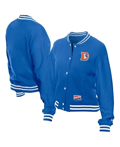 New Era Women's Royal Denver Broncos Throwback Fleece Full-Snap Jacket