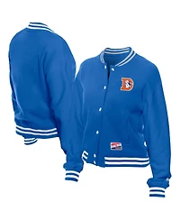 New Era Women's Royal Denver Broncos Throwback Fleece Full-Snap Jacket