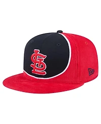 New Era Men's Red/Navy St. Louis Cardinals Retro Split Corduroy Snapback Hat