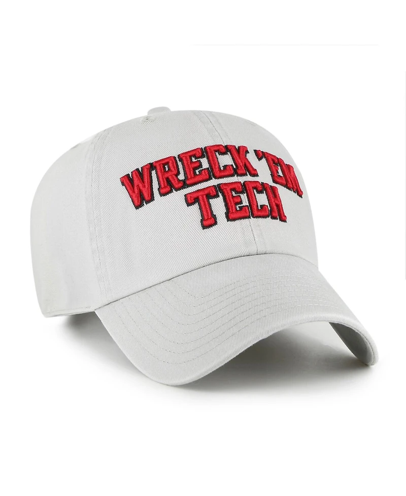 '47 Brand Men's Gray Texas Tech Red Raiders Clean Up Adjustable Hat