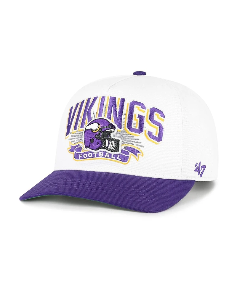 '47 Brand Big Boys and Girls White/Purple Minnesota Vikings Prime Play Hitch Adjustable Hat