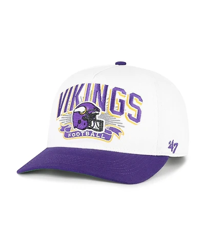 '47 Brand Big Boys and Girls White/Purple Minnesota Vikings Prime Play Hitch Adjustable Hat