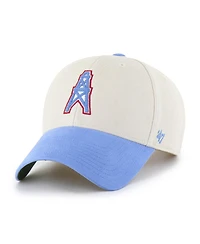 '47 Brand Men's Cream/Light Blue Houston Oilers Gridiron Classics Fairfield Mvp Throwback Adjustable Hat