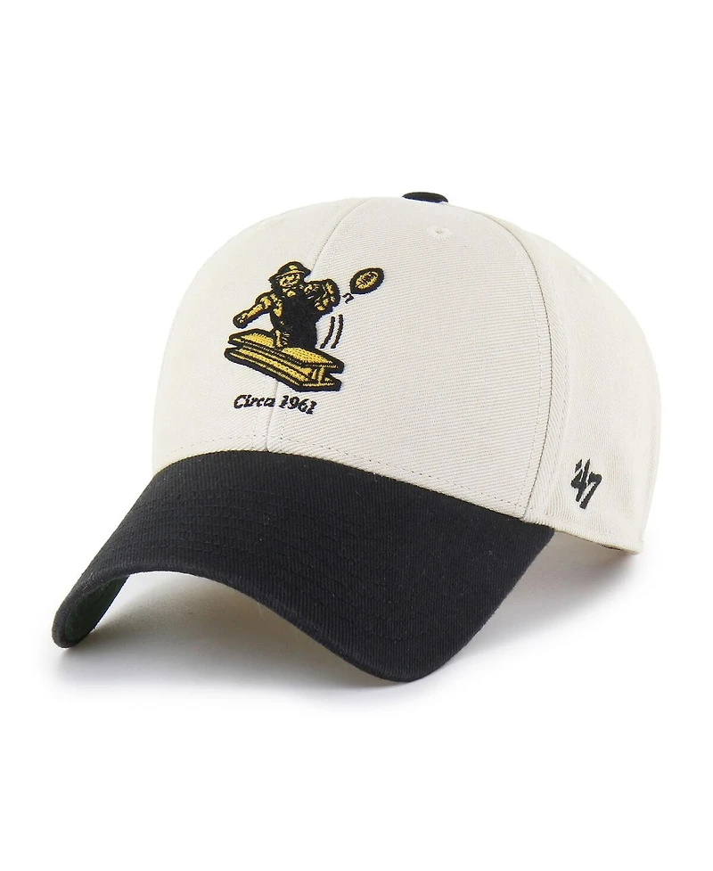 '47 Brand Men's Cream/Black Pittsburgh Steelers Fairfield Mvp Throwback Adjustable Hat