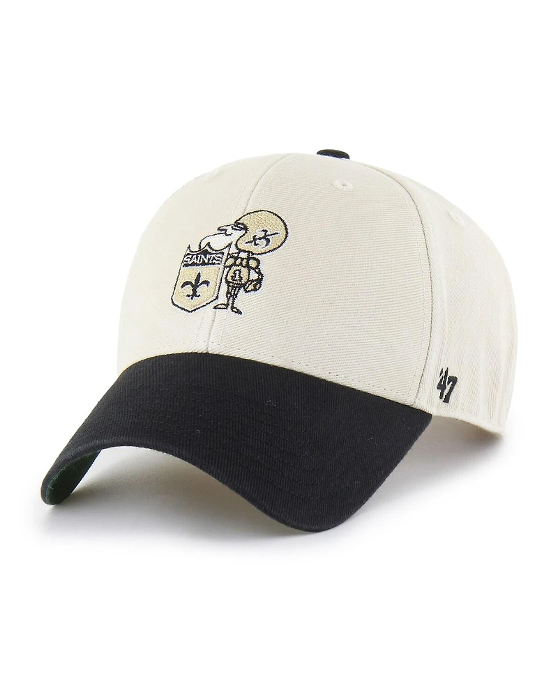 '47 Brand Men's Cream/Black New Orleans Saints Fairfield Mvp Throwback Adjustable Hat