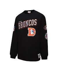 Mitchell & Ness Men's Black Denver Broncos Training Camp Vintage Logos Long Sleeve T-Shirt