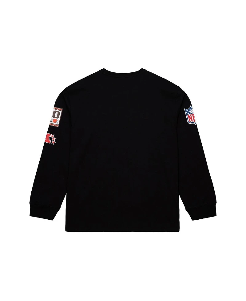 Mitchell & Ness Men's Black Cleveland Browns Training Camp Vintage Logos Long Sleeve T-Shirt