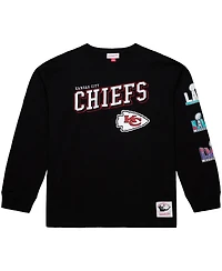 Mitchell & Ness Men's Black Kansas City Chiefs Training Camp Vintage Logos Long Sleeve T-Shirt