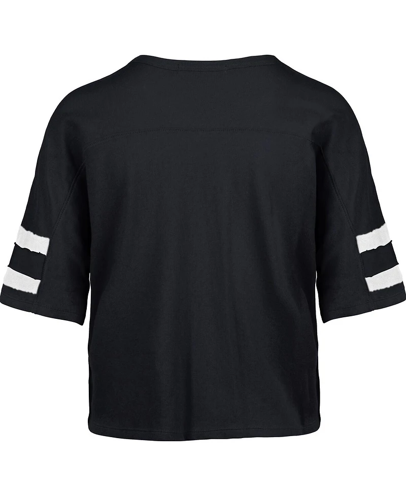 '47 Brand Women's College Navy Seattle Seahawks Premier Scout Cropped V-Neck T-Shirt