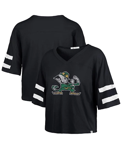 47 Brand Women's Navy Notre Dame Fighting Irish Premier Scout Sleeve Stripe Relaxed Dolman T-Shirt