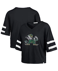 47 Brand Women's Navy Notre Dame Fighting Irish Premier Scout Sleeve Stripe Relaxed Dolman T-Shirt