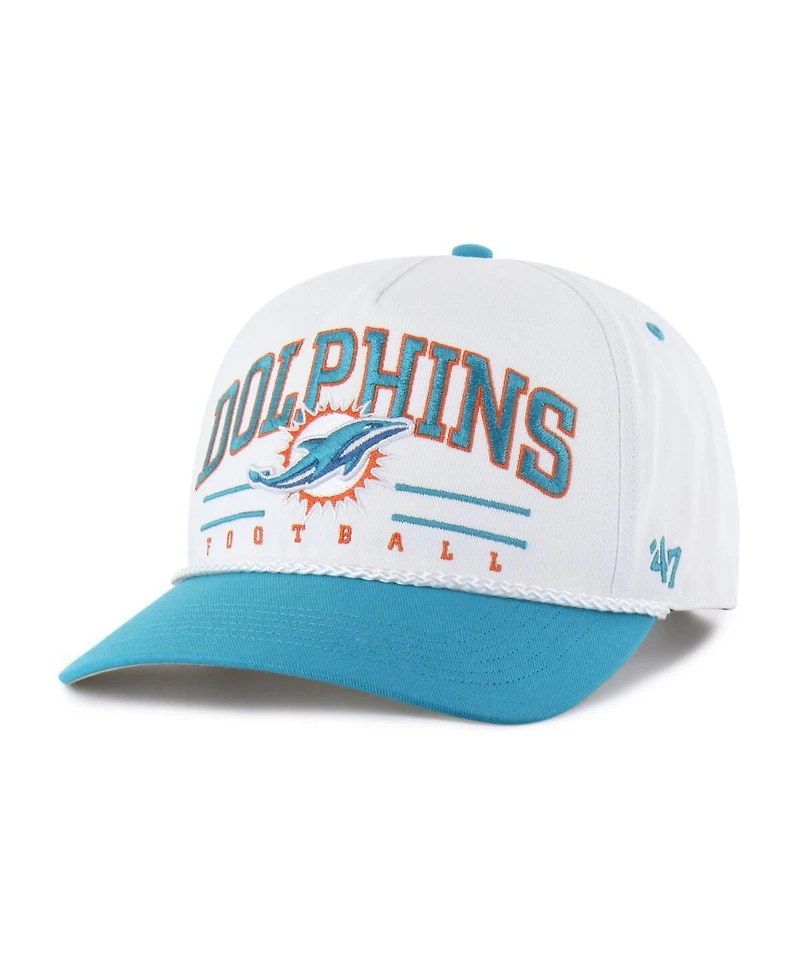 '47 Brand Men's White/Aqua Miami Dolphins Roscoe Two-Toned Hitch Adjustable Hat