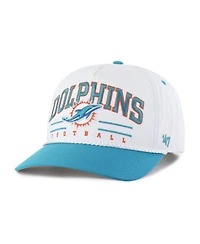 '47 Brand Men's White/Aqua Miami Dolphins Roscoe Two-Toned Hitch Adjustable Hat