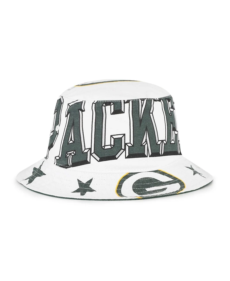 '47 Brand Women's White Green Bay Packers Energize Bucket Hat