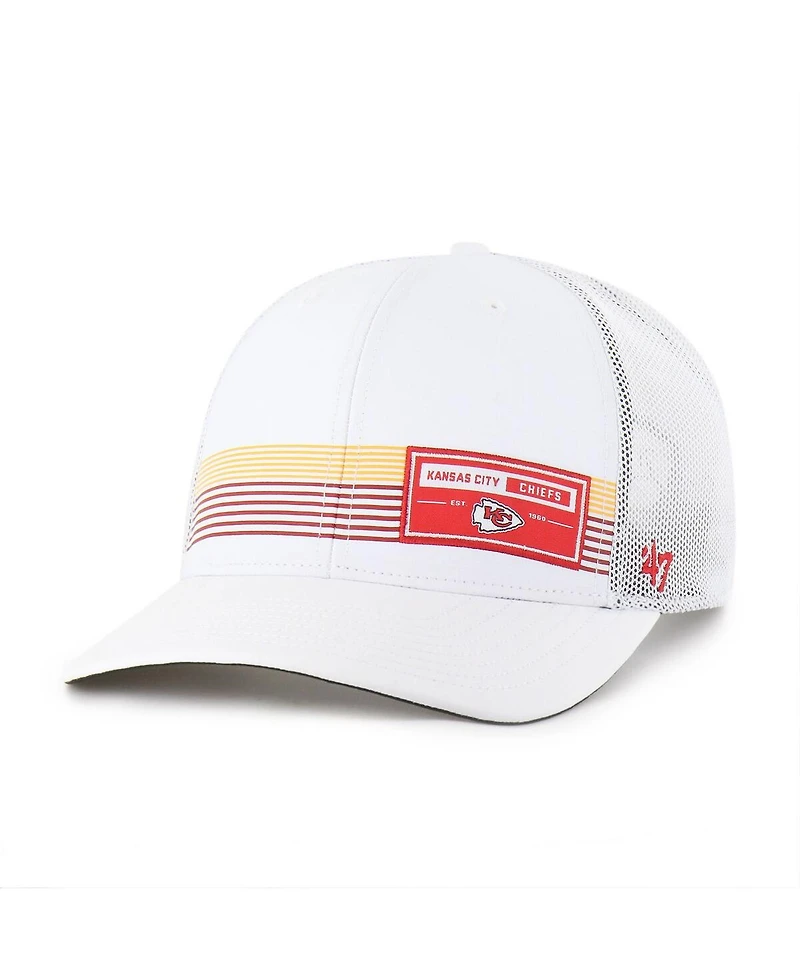 '47 Brand Men's White Kansas City Chiefs Rangefinder Trucker Adjustable Hat