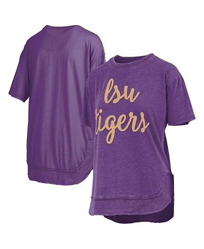 Pressbox Women's Purple Lsu Tigers Poncho T-Shirt