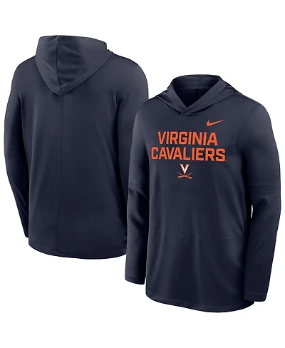 Nike Men's Navy Virginia Cavaliers 2025 Sideline Dri-fit Long Sleeve Hoodie T-Shirt