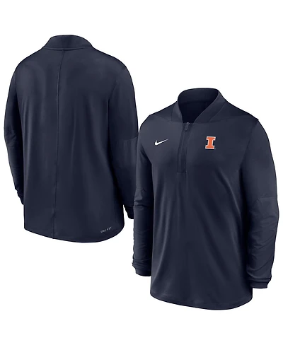 Nike Men's Navy Illinois Fighting Illini Dri-fit Half-Zip Pullover Sweatshirt