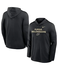 Nike Men's Black Purdue Boilermakers 2025 Sideline Dri-fit Long Sleeve Hoodie T-Shirt