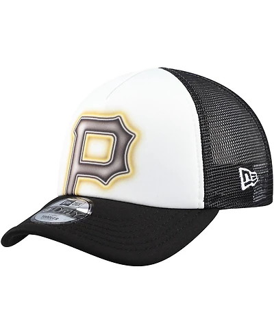 New Era Toddler White/Black Pittsburgh Pirates Painted A-Frame 9FORTY Trucker Adjustable Hat