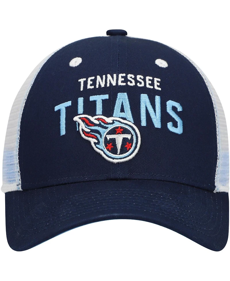 Outerstuff Big Boys and Girls Navy Tennessee Titans Core Lockup Trucker Adjustable Hat