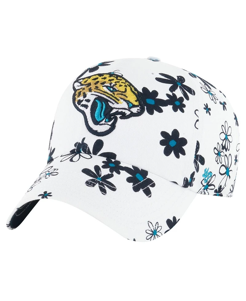 '47 Brand Girls Toddler White Jacksonville Jaguars Daisy Delight Clean Up Adjustable Hat