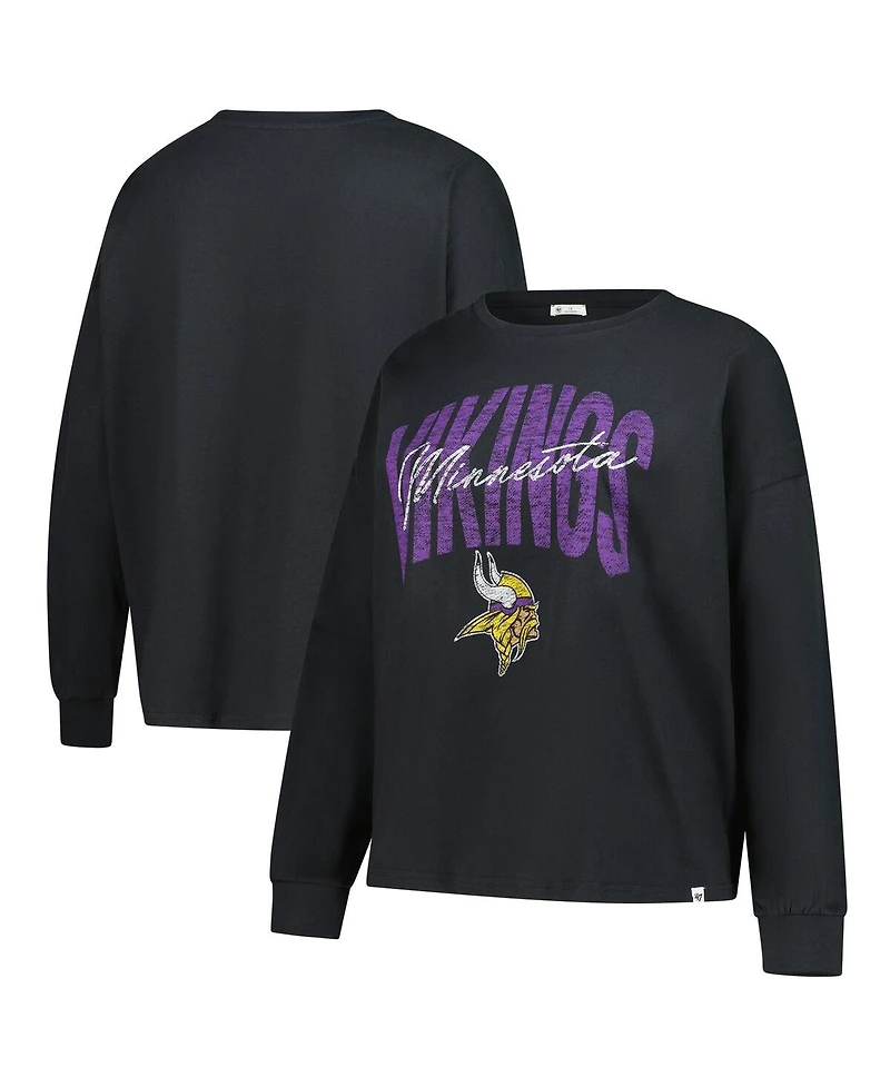 '47 Brand Women's Black Minnesota Vikings Plus Muse Sydney Long Sleeve T-Shirt