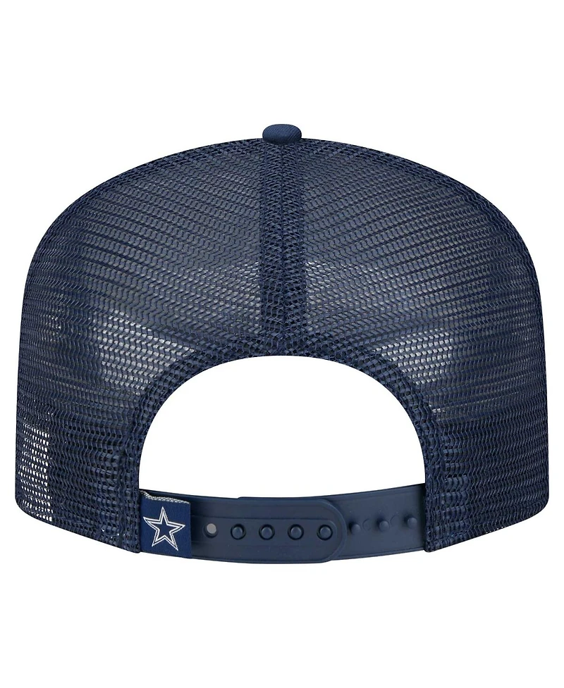 New Era Big Boys and Girls White/Navy Dallas Cowboys Distressed 9FIFTY A-Frame Snapback Hat