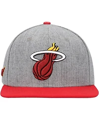 Pro Standard Men's Gray/Red Miami Heat Classic Logo Two-Tone Snapback Hat