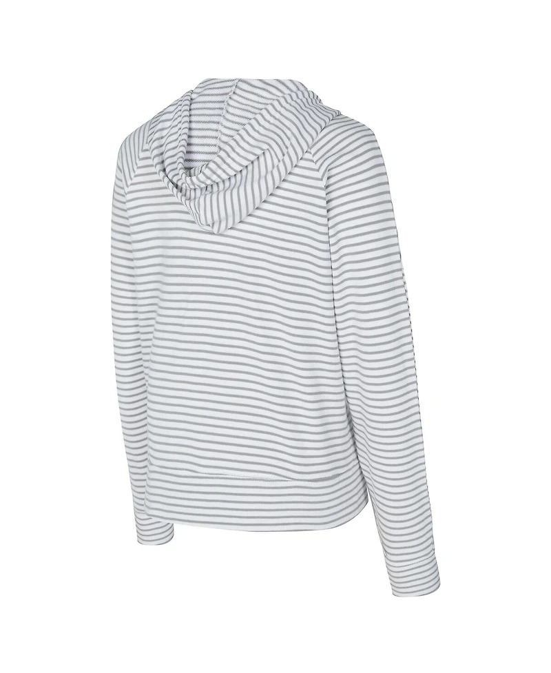 Concepts Sport Women's White/Gray Seattle Seahawks Liftoff Striped V-neck Hoodie