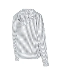 Concepts Sport Women's White/Gray Seattle Seahawks Liftoff Striped V-neck Hoodie