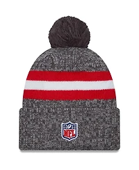 New Era Men's Gray New England Patriots 2023 Sideline Sport Cuffed Pom Knit Hat