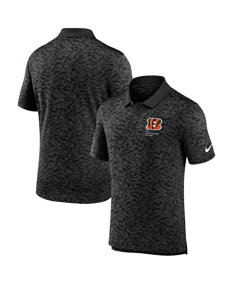 Nike Men's Black Cincinnati Bengals Pique Fashion Performance Polo Shirt