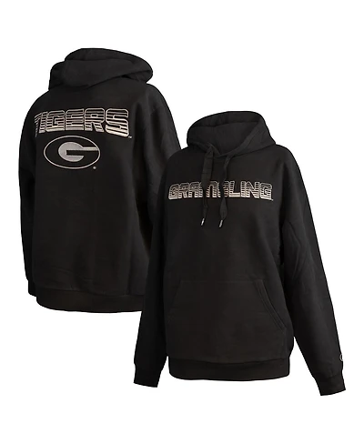 Fisll Men's Black Grambling Tigers Puff Print Sliced Pullover Hoodie